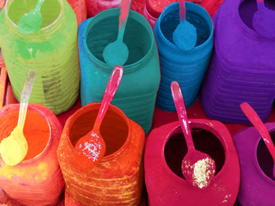 Kolkata bindi powders (c) 2013 by John Goss
